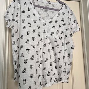 Torrid Black and White Dog Print Women's Tee